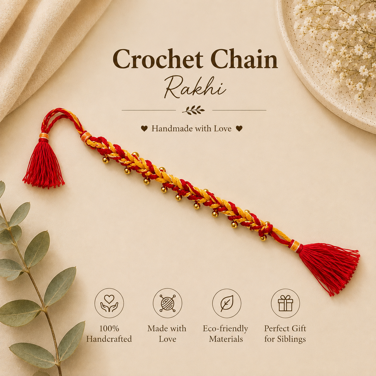 Crochet Chain Rakhi