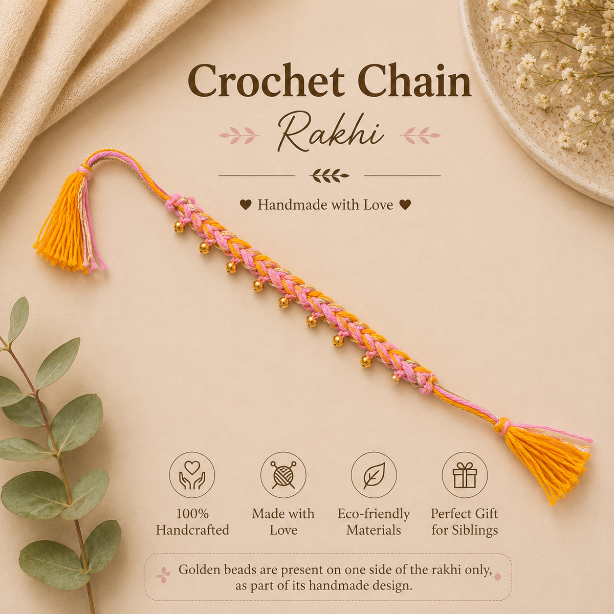 Crochet Chain Rakhi