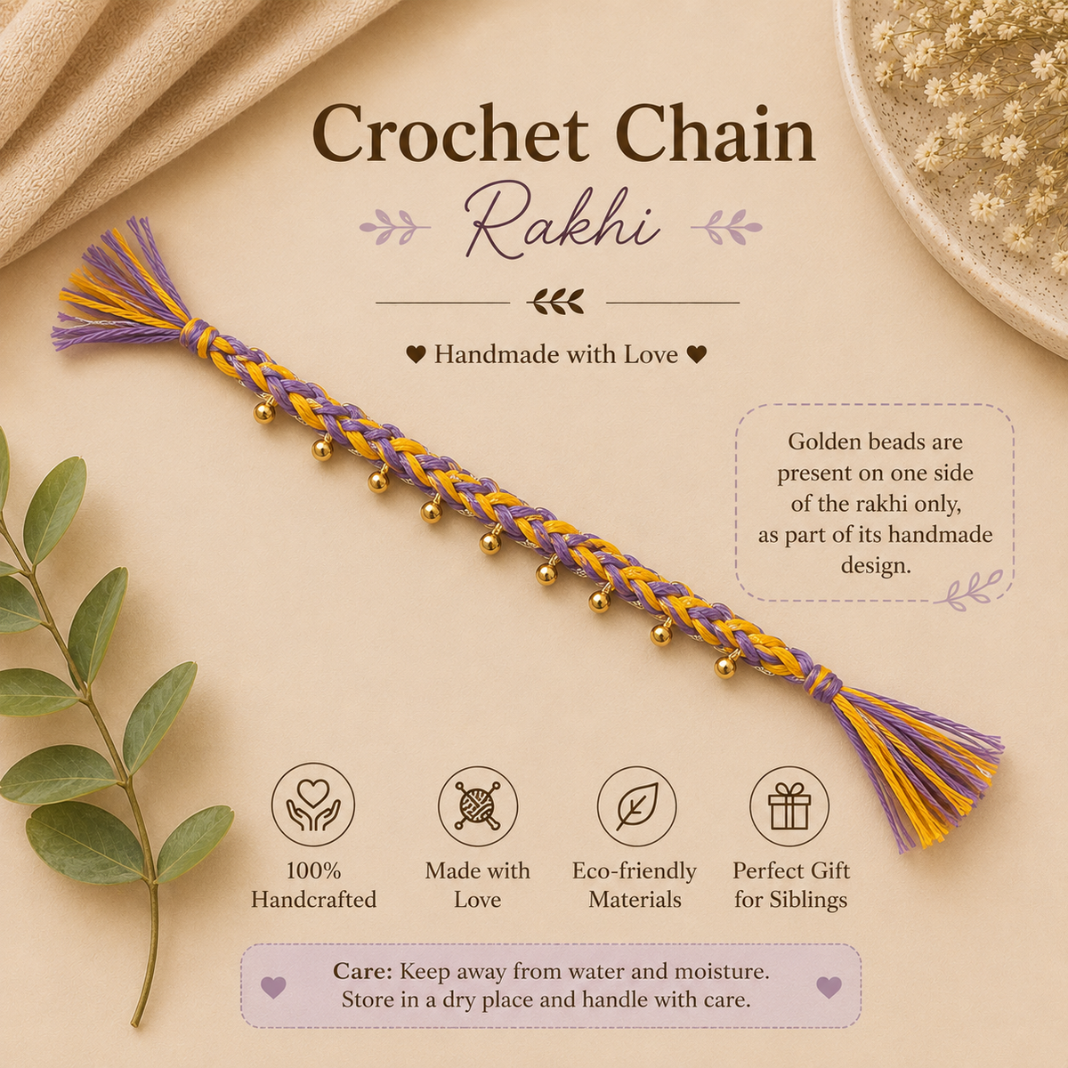 Crochet Chain Rakhi