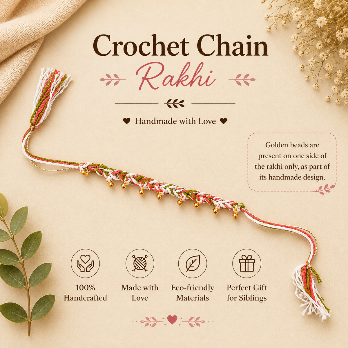 Crochet Chain Rakhi