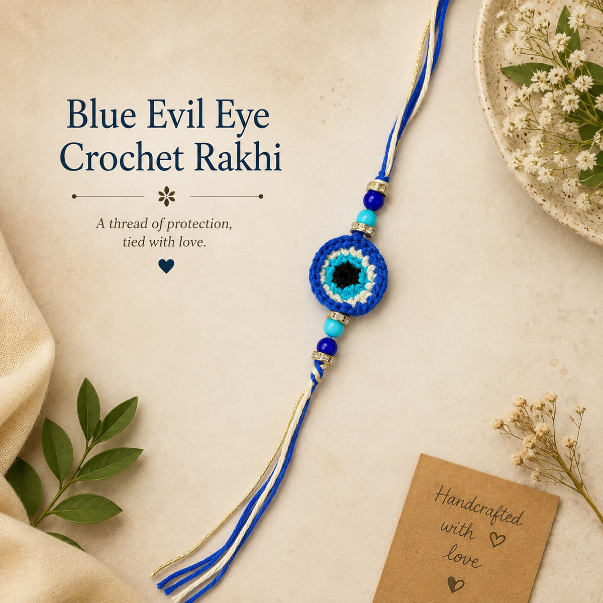 Evil Eye Crochet Rakhi