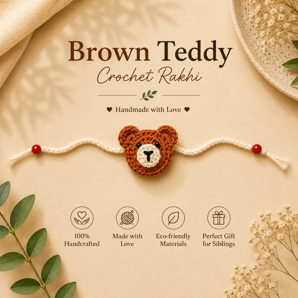 Teddy Crochet Rakhi