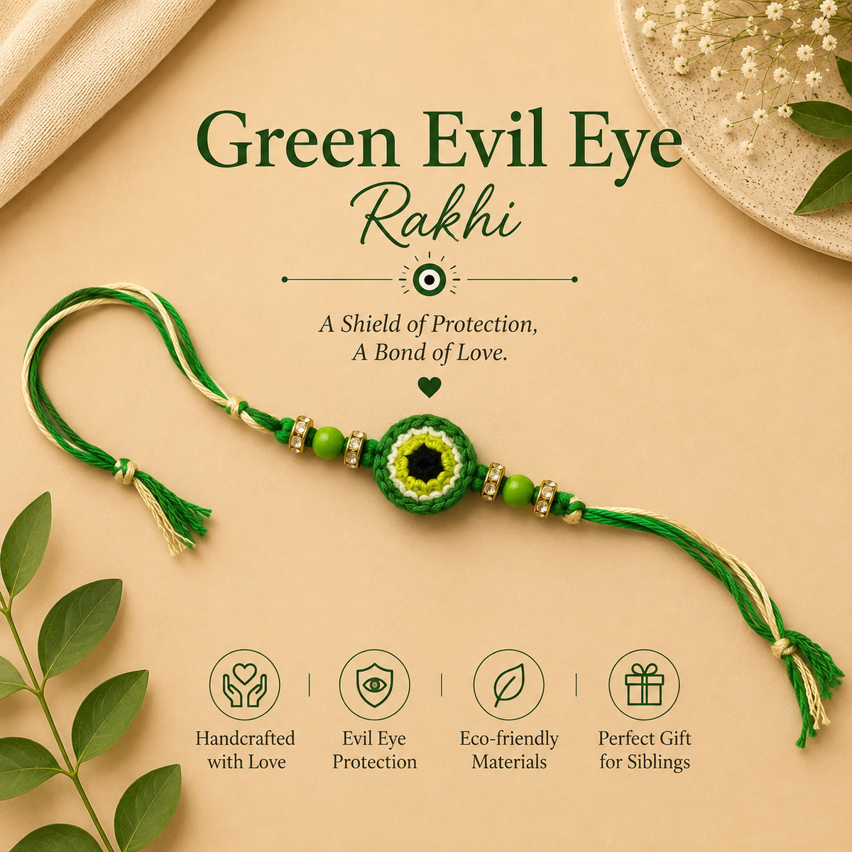 Evil Eye Crochet Rakhi