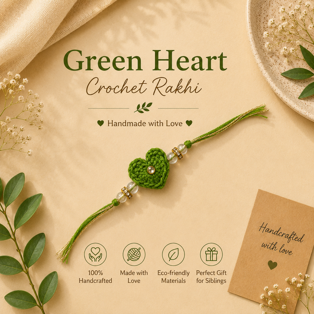 Heart Crochet Rakhi