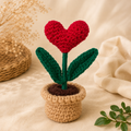 Handmade Crochet Heart Pot