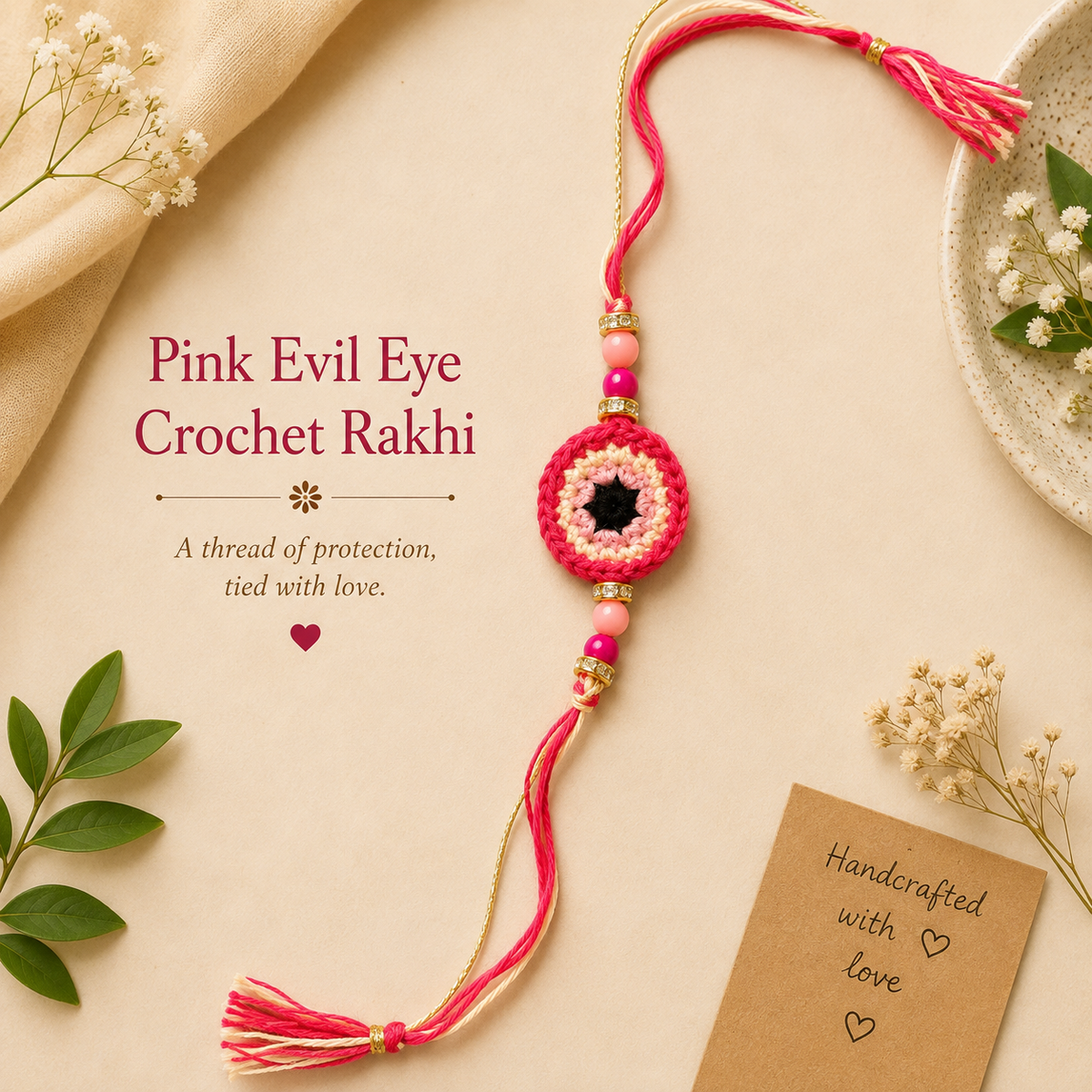 Evil Eye Crochet Rakhi