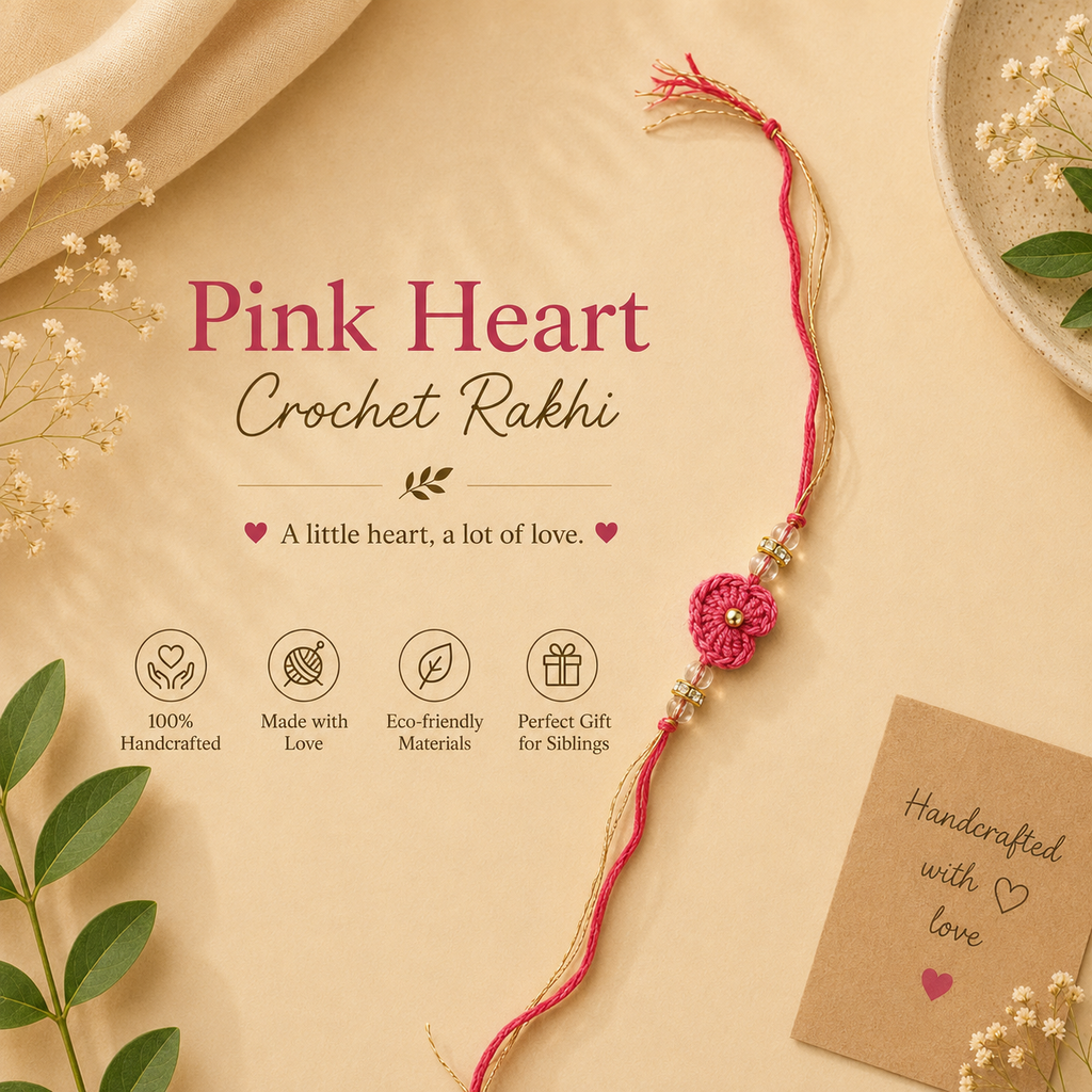 Heart Crochet Rakhi