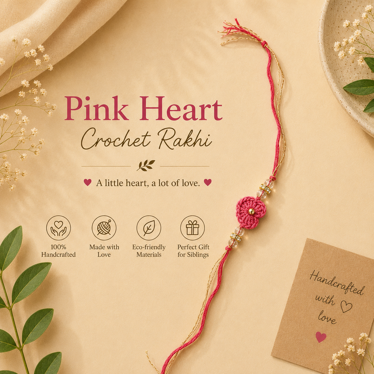 Heart Crochet Rakhi