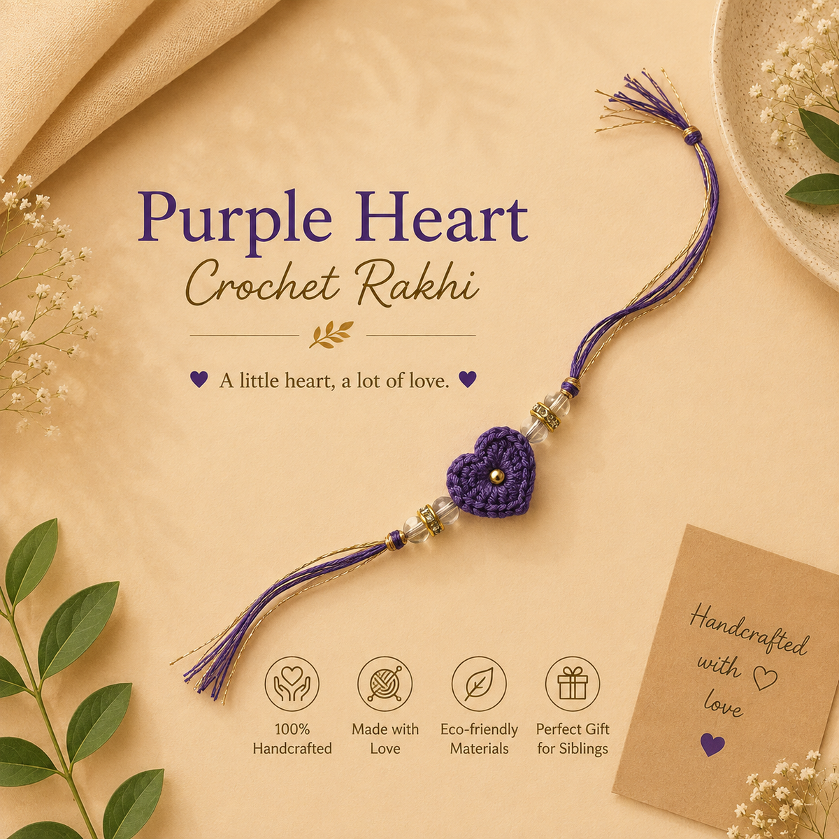 Heart Crochet Rakhi