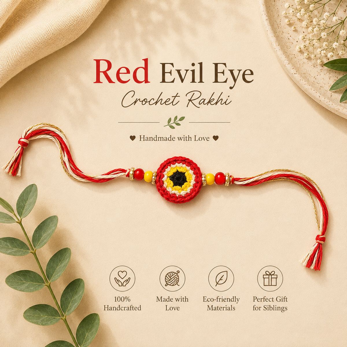 Evil Eye Crochet Rakhi